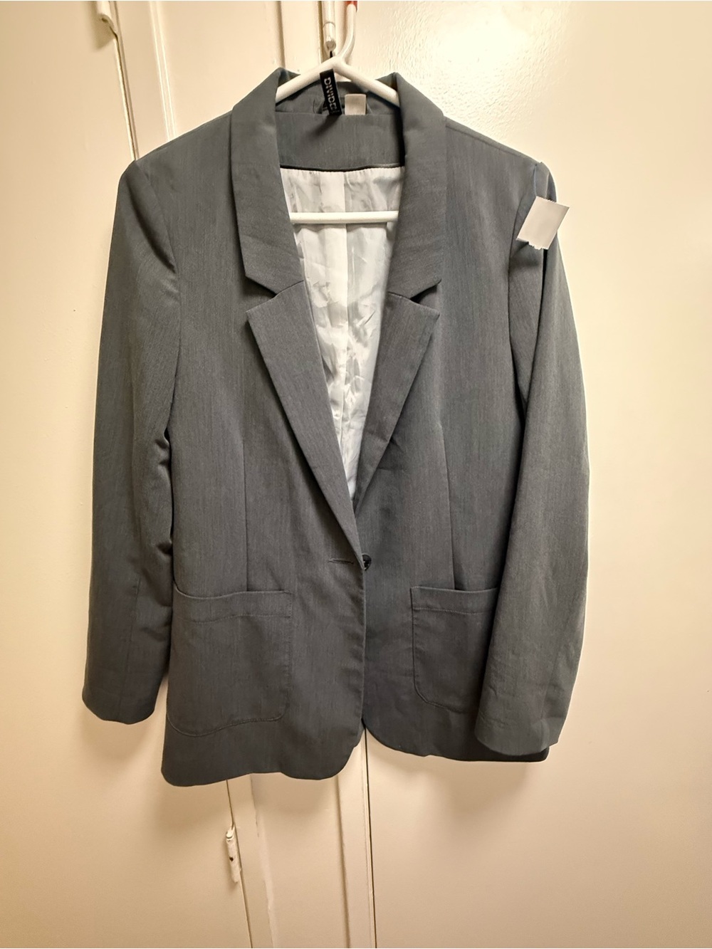 Divided Light Gray Single-Button Men's Blazer